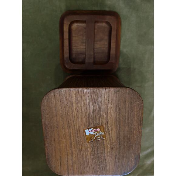 Kalmar Design Vintage Teak Ice Bucket with liner Tiki Bar Outdoor Retro 70's - Picture 6 of 7